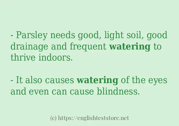 Example sentences of watering