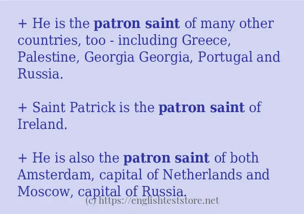 Example uses in sentence of Patron saint