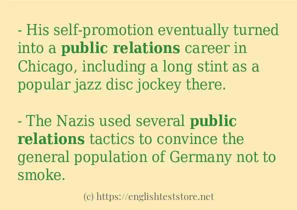 Example uses in sentence of Public relations