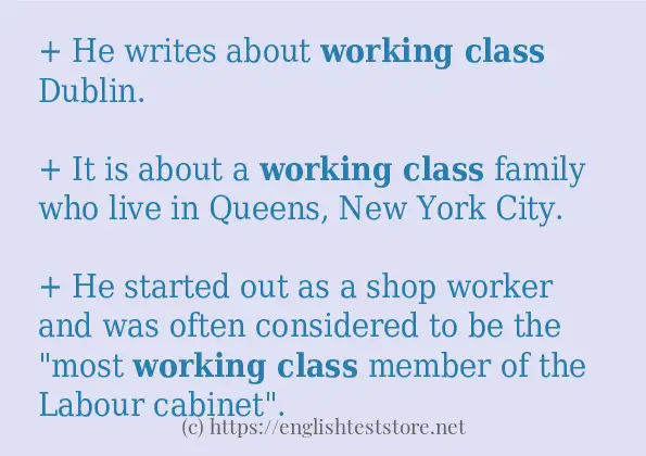 Use Working Class In A Sentence