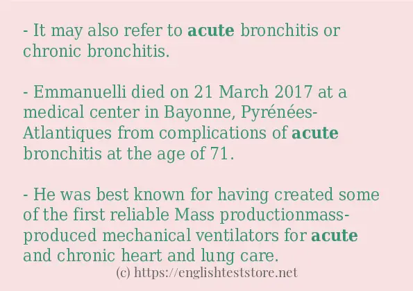 Example uses in sentence of acute