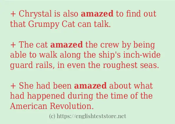 Example uses in sentence of amazed