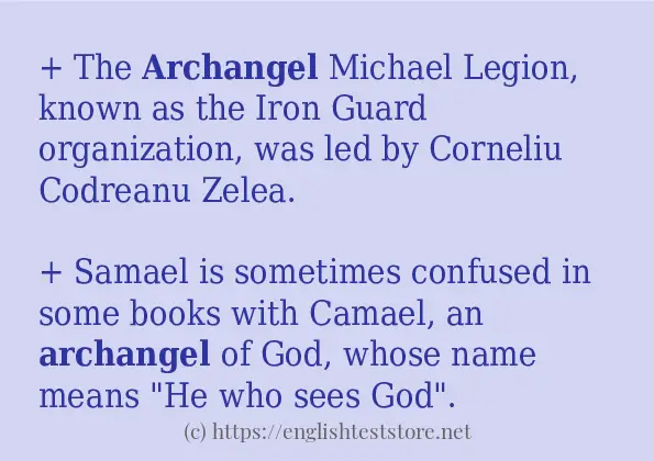Example uses in sentence of archangel