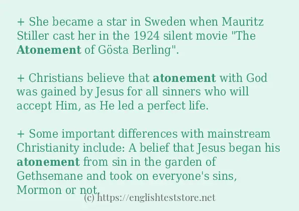 Example uses in sentence of atonement