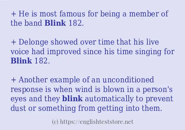 Example uses in sentence of blink