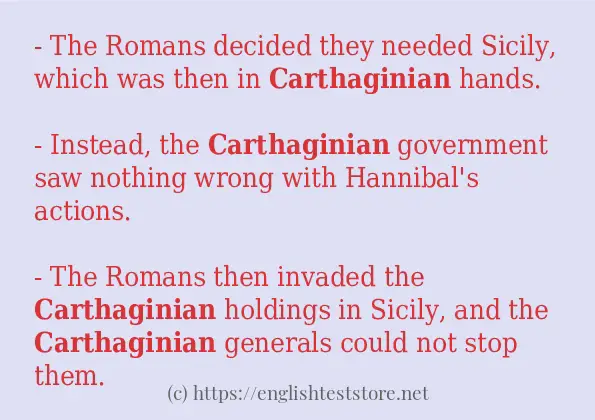 Example uses in sentence of carthaginian