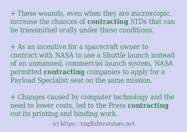 Example uses in sentence of contracting