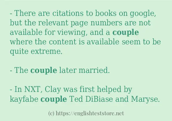 Example Uses In Sentence Of Couple Englishteststore Blog