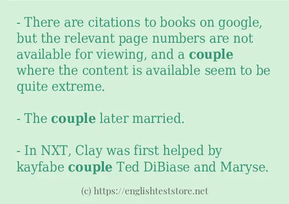 Example Uses In Sentence Of Couple Englishteststore Blog 