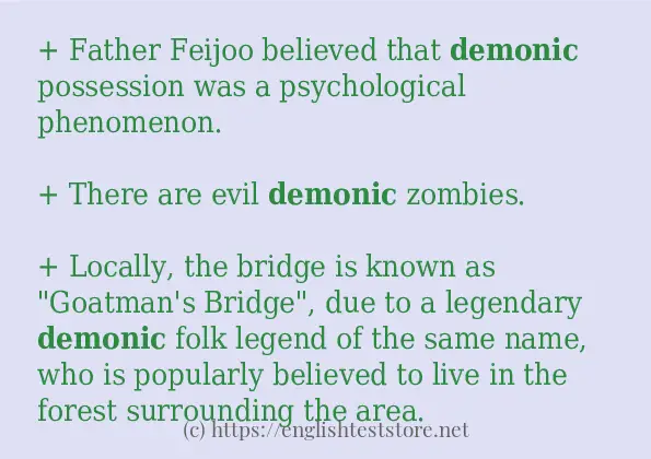 Example uses in sentence of demonic