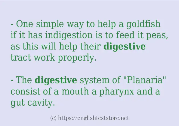 Example uses in sentence of digestive