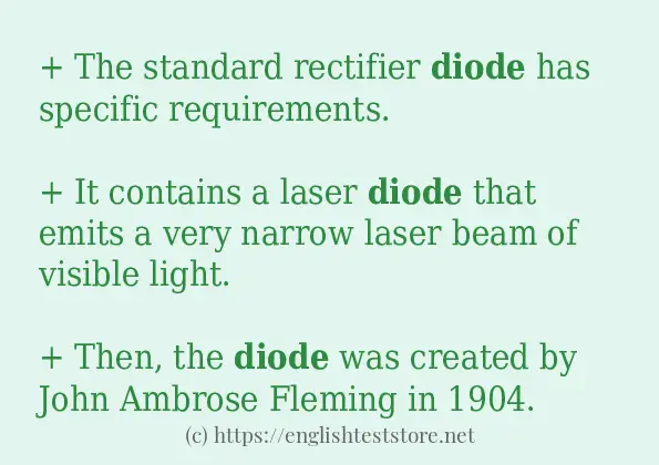 Example uses in sentence of diode