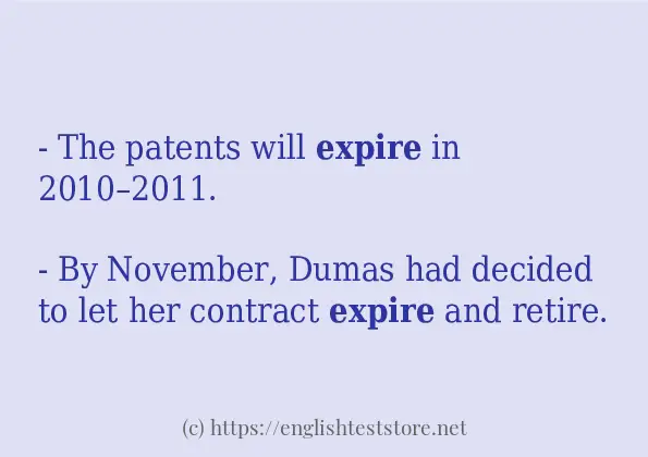 Example uses in sentence of expire