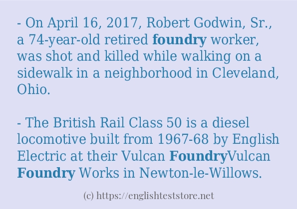Example uses in sentence of foundry