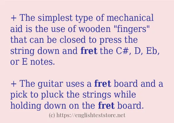 Example uses in sentence of fret