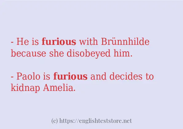 Example uses in sentence of furious