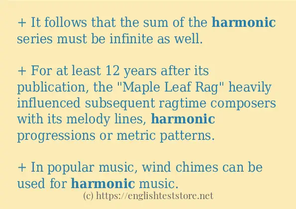 Example uses in sentence of harmonic