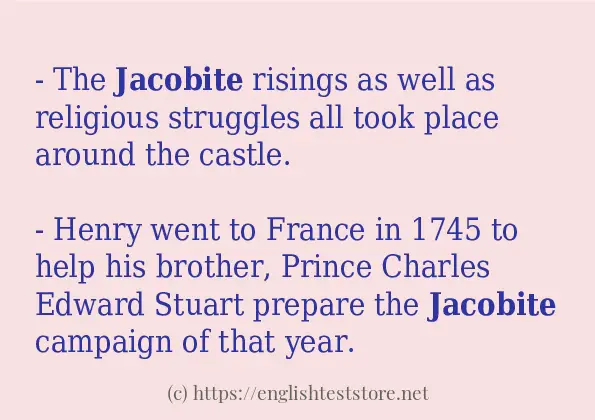 Example uses in sentence of jacobite