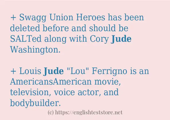 Example uses in sentence of jude Example uses in sentence of jude