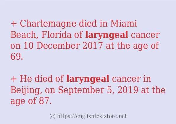 Example uses in sentence of laryngeal