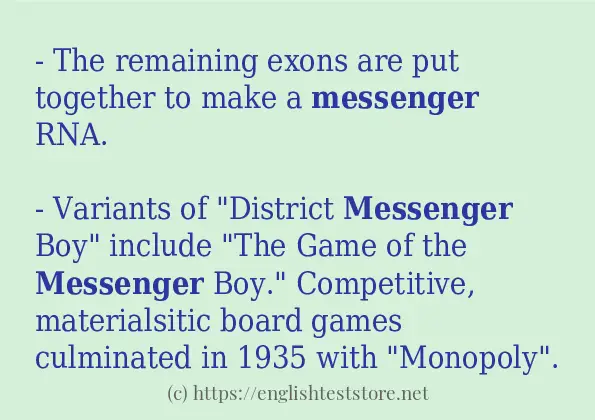 Example uses in sentence of messenger