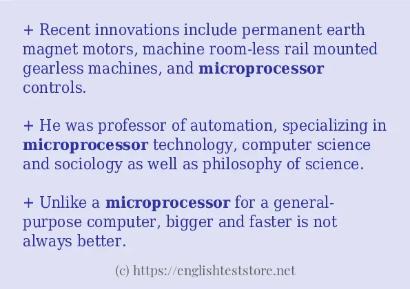 Example uses in sentence of microprocessor