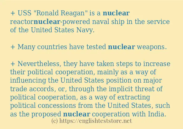 Example uses in sentence of nuclear