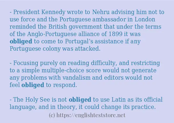 Example uses in sentence of obliged Example uses in sentence of obliged
