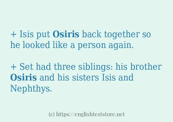 Example uses in sentence of osiris