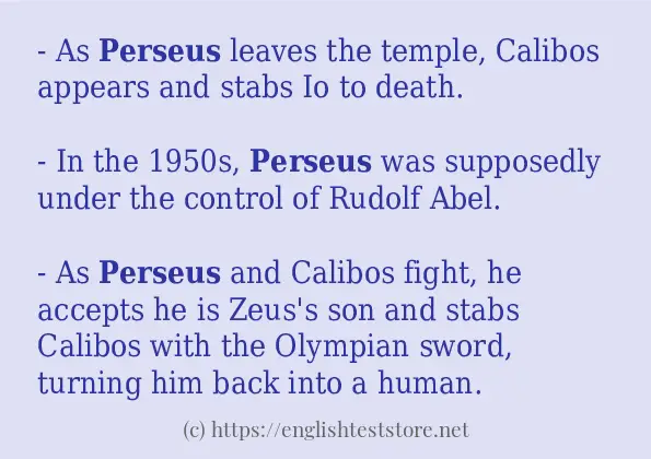 Example uses in sentence of perseus