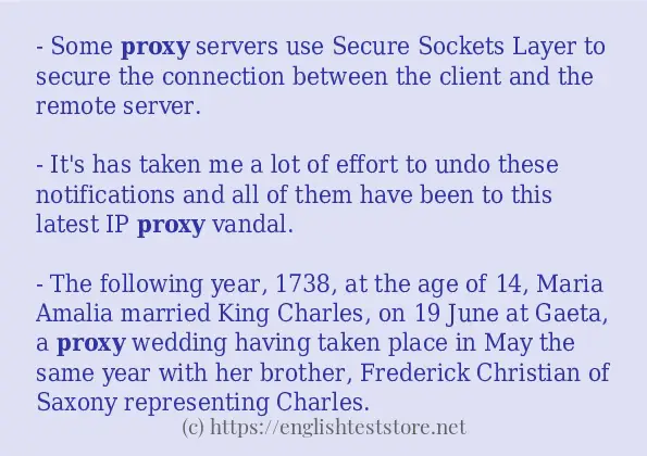 Example uses in sentence of proxy