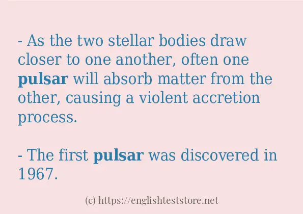 Example uses in sentence of pulsar