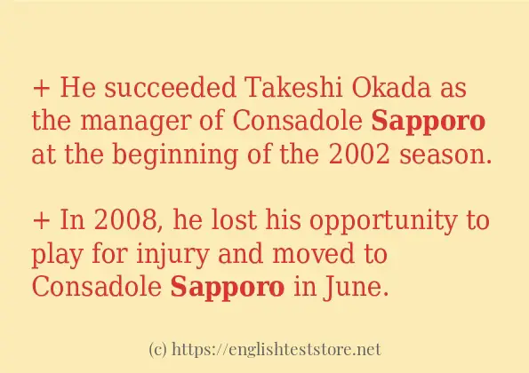 Example uses in sentence of sapporo