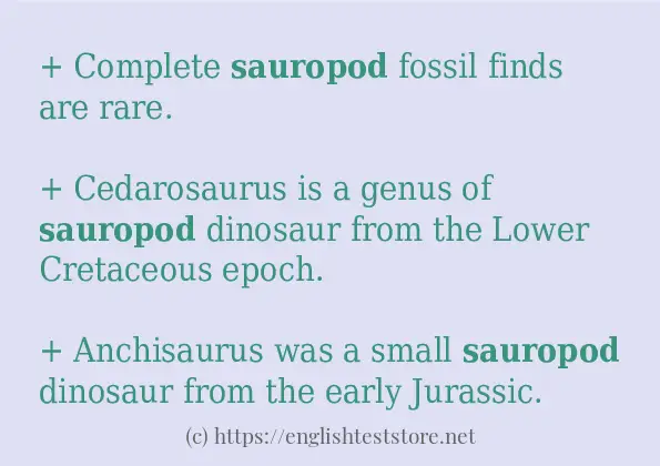 Example uses in sentence of sauropod