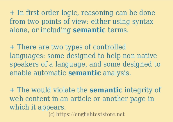 Example uses in sentence of semantic