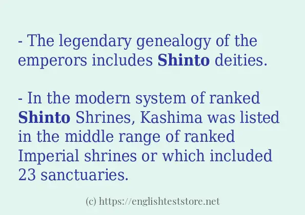 Example uses in sentence of shinto