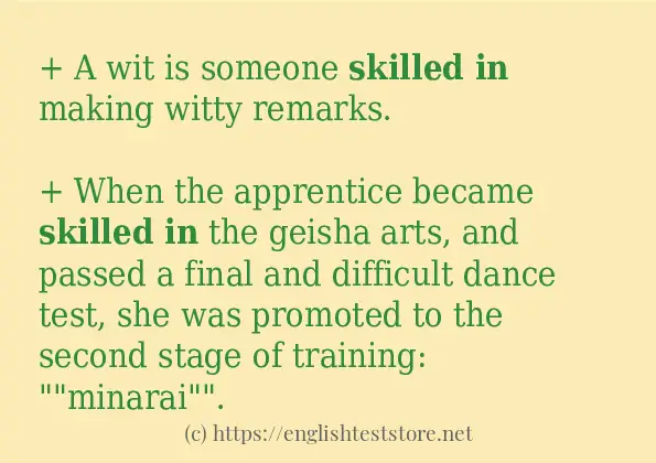 Example uses in sentence of skilled in