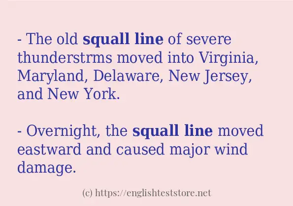 Example uses in sentence of squall line