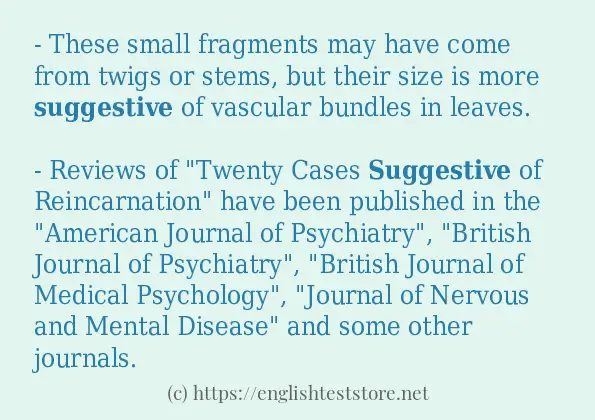 Example uses in sentence of suggestive