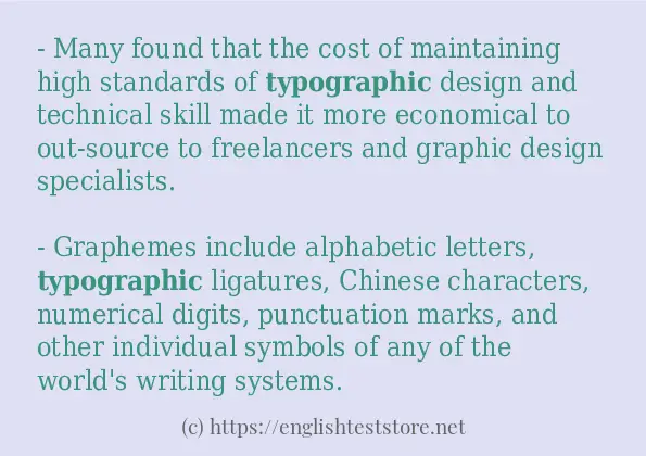 Example uses in sentence of typographic