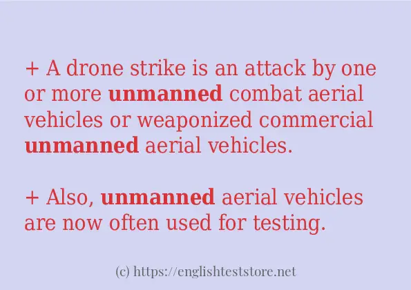 Example uses in sentence of unmanned