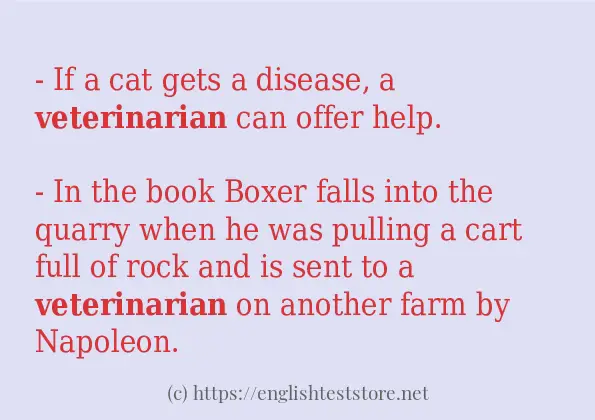 Example uses in sentence of veterinarian