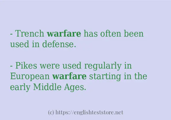 Example uses in sentence of warfare