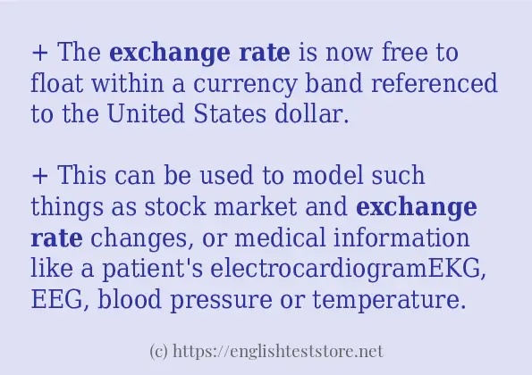 Exchange rate use in sentences