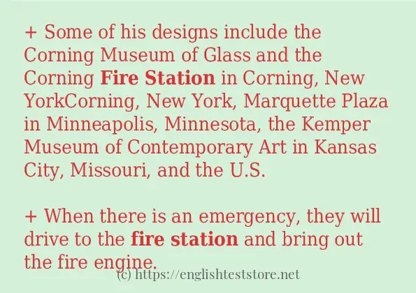 Fire station in-sentences