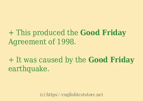 Good friday - sentence examples