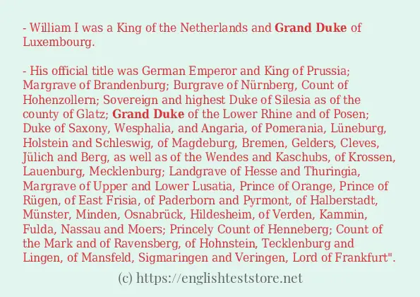 Grand duke - sentence examples