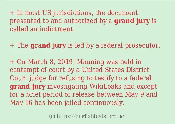 Grand jury - sentence examples