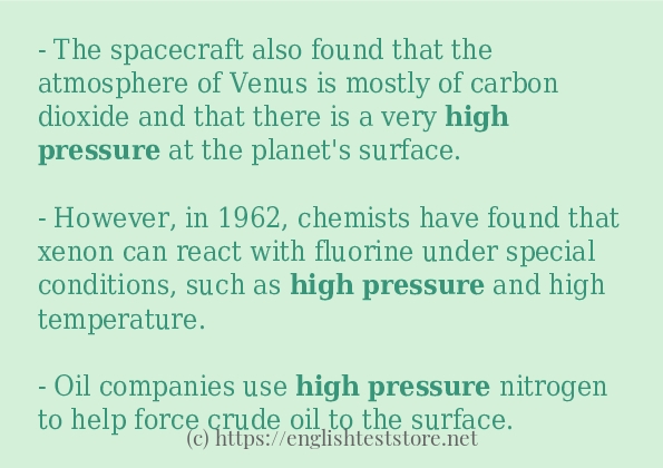 High pressure use in sentences