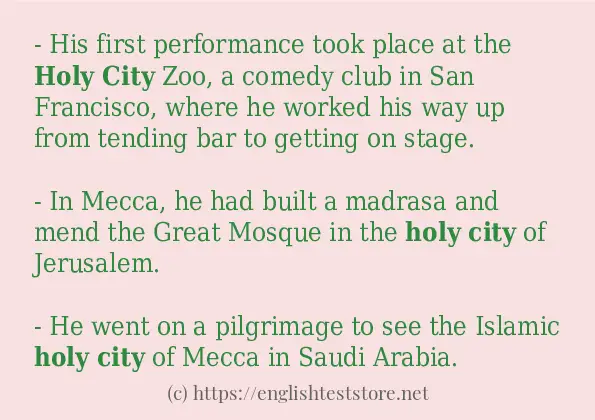 Holy city use in sentences